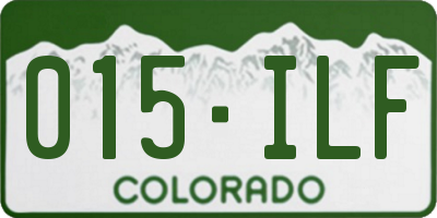 CO license plate 015ILF