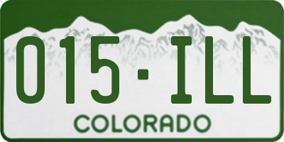 CO license plate 015ILL