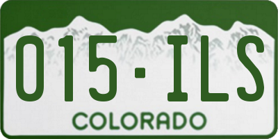 CO license plate 015ILS