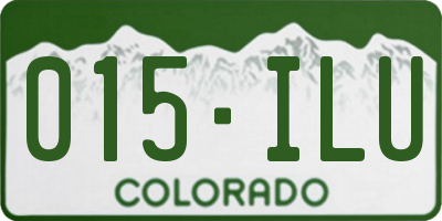 CO license plate 015ILU