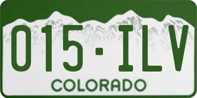 CO license plate 015ILV