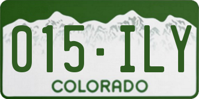 CO license plate 015ILY