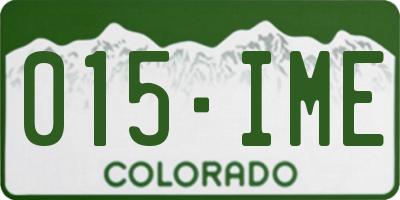 CO license plate 015IME