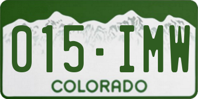 CO license plate 015IMW