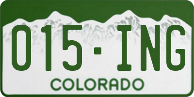 CO license plate 015ING