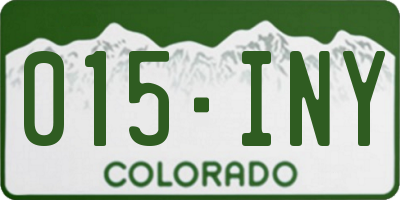 CO license plate 015INY