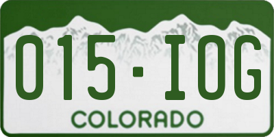 CO license plate 015IOG
