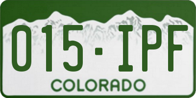 CO license plate 015IPF