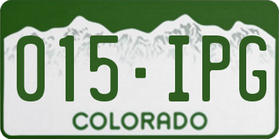 CO license plate 015IPG