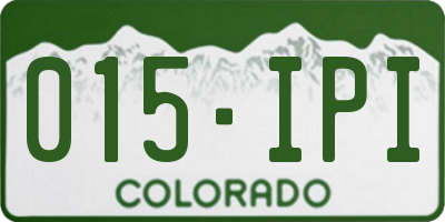 CO license plate 015IPI