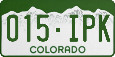 CO license plate 015IPK