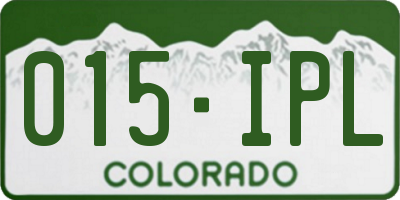 CO license plate 015IPL