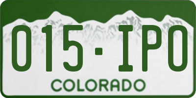 CO license plate 015IPO