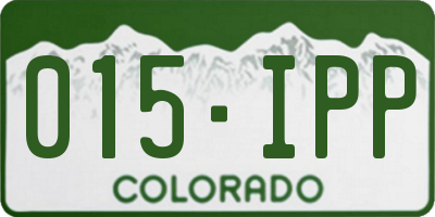 CO license plate 015IPP