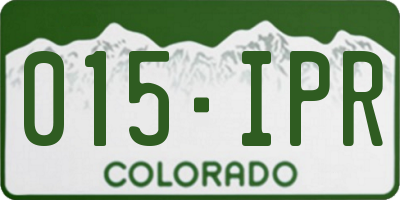 CO license plate 015IPR