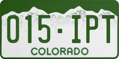 CO license plate 015IPT