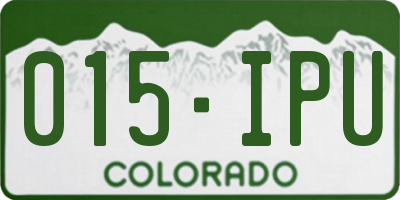 CO license plate 015IPU