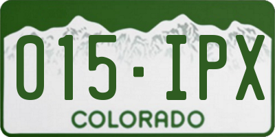 CO license plate 015IPX