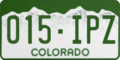 CO license plate 015IPZ