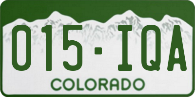 CO license plate 015IQA