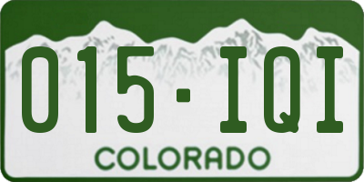 CO license plate 015IQI