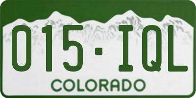 CO license plate 015IQL