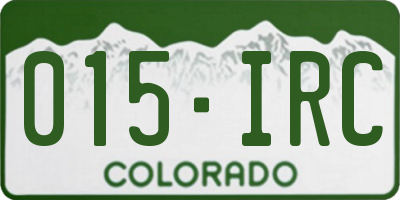 CO license plate 015IRC