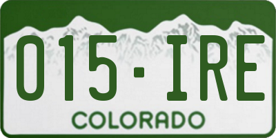 CO license plate 015IRE