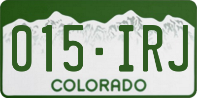 CO license plate 015IRJ