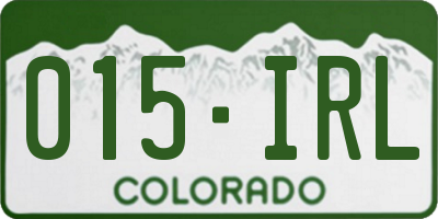 CO license plate 015IRL