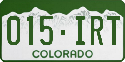 CO license plate 015IRT