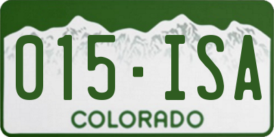 CO license plate 015ISA