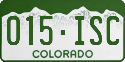 CO license plate 015ISC