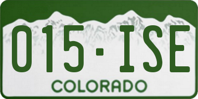 CO license plate 015ISE