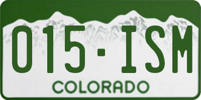CO license plate 015ISM