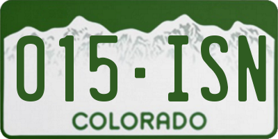 CO license plate 015ISN