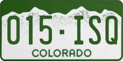 CO license plate 015ISQ