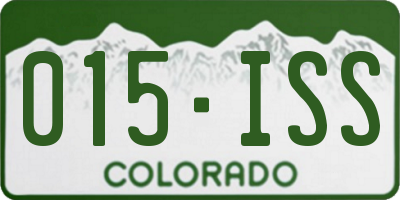 CO license plate 015ISS