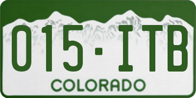 CO license plate 015ITB