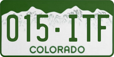 CO license plate 015ITF