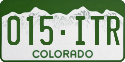 CO license plate 015ITR