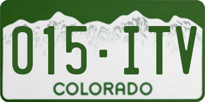 CO license plate 015ITV