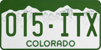 CO license plate 015ITX