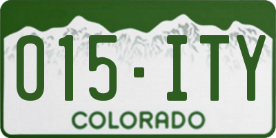 CO license plate 015ITY