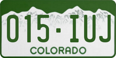 CO license plate 015IUJ