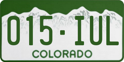 CO license plate 015IUL