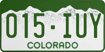CO license plate 015IUY