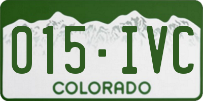 CO license plate 015IVC