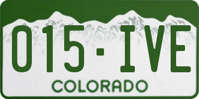 CO license plate 015IVE