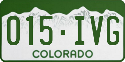 CO license plate 015IVG